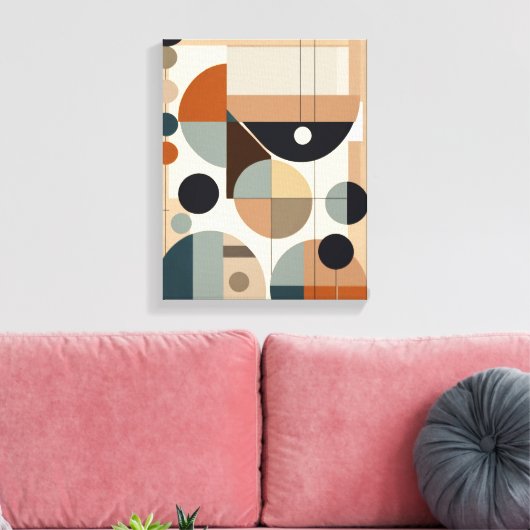 Geometrische vormen Moderne Kleurrijke Verpakte Ku Canvas Afdruk (Insitu (Woonkamer))