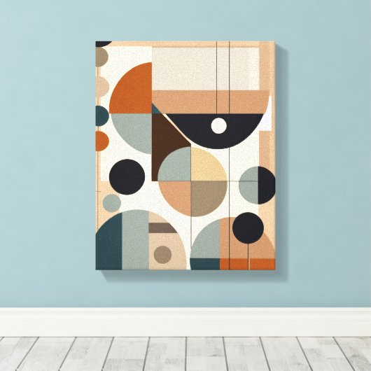 Geometrische vormen Moderne Kleurrijke Verpakte Ku Canvas Afdruk (Insitu (Houten vloer))