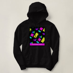 GEOMETRISCHE VORMEN NEON RETRO 80'S MODE HOODIE