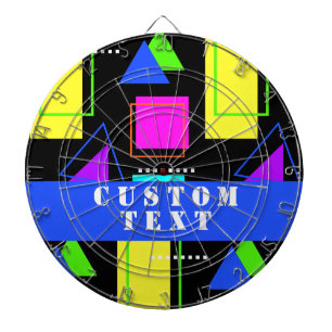 GEOMETRISCHE VORMEN NEON RETRO 80'S MODE PATROON DARTBORD