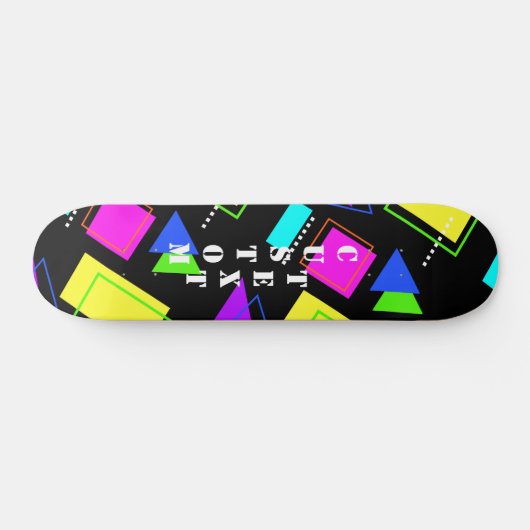 GEOMETRISCHE VORMEN NEON RETRO 80'S MODE SKATEBOARD (Horizontaal)