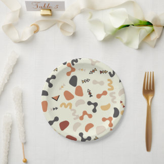 Geometrische vormen Oranje verjaardagsfeestjes Bor Papieren Bordje