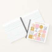 Geometrische vormen Patroon in Roze en Gold Name Notitieboek (Binnen)