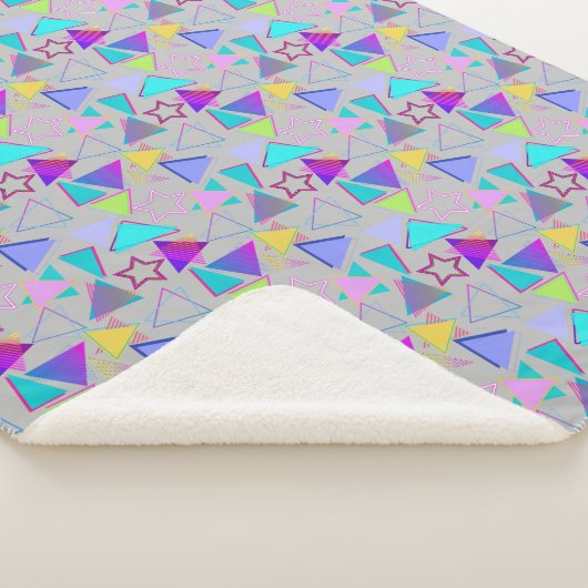 Geometrische vormen Patroon  Stijl 01x4 LGrey Sherpa Deken (3/4)