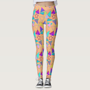 Geometrische vormen Patroon  Stijl 01x4 LOrang Leggings
