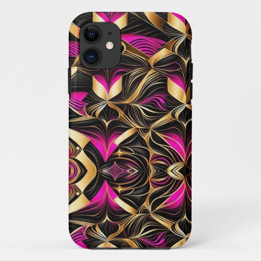 Geometrische vormen roze zwart goud Case-Mate iPhone case (Achterkant)