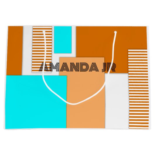 Geometrische vormen uit papier gesneden groot cadeauzakje (Voorkant)