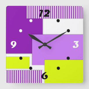 Geometrische vormen van veelkleurig papier vierkante klok