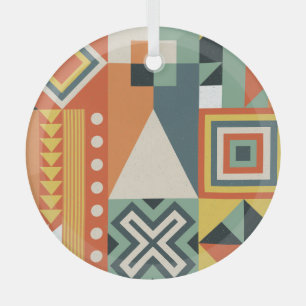 Geometrische vormen, vlakke eenvoudige achtergrond glas ornament
