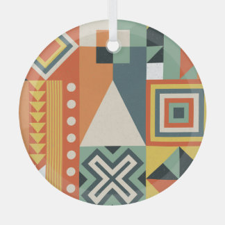 Geometrische vormen, vlakke eenvoudige achtergrond glas ornament