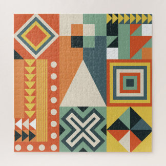 Geometrische vormen, vlakke eenvoudige achtergrond legpuzzel