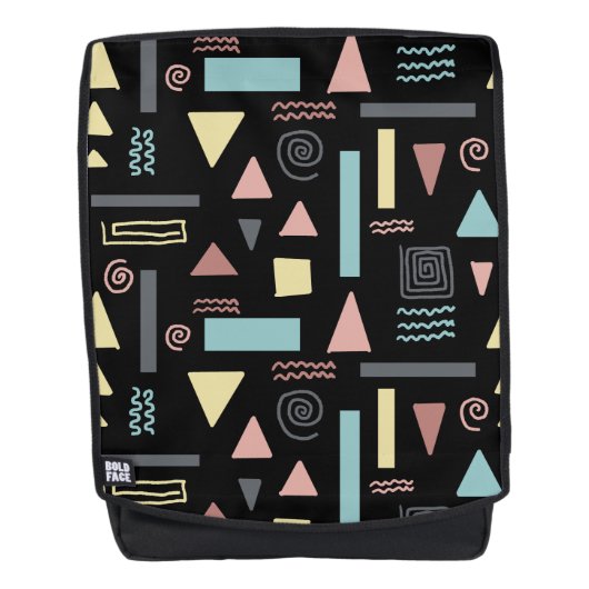 Geometrische vormen zwart patroon rugtassen (Voorkant)