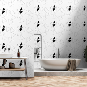 Geometrische Vormen Zwart Witte Lijnen Behang
