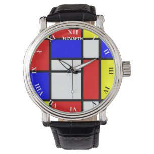 Geometrische vormgeving Mondriaan geïnspireerd do Horloge