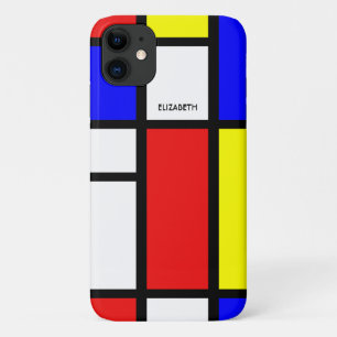 Geometrische vormgeving Mondriaan geïnspireerd doo iPhone 11 Hoesje