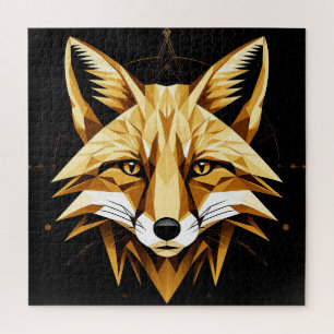 Geometrische Vosillustratie Met Gouden Tinten Legpuzzel