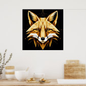 Geometrische voskunst met gouden tinten moderne de poster (Keuken)