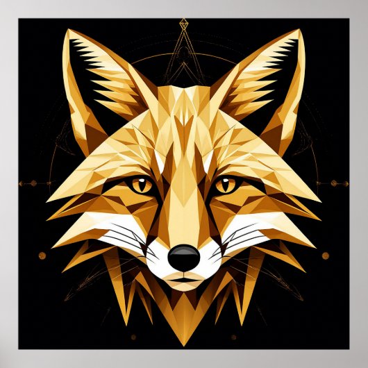 Geometrische voskunst met gouden tinten moderne de poster (Voorkant)