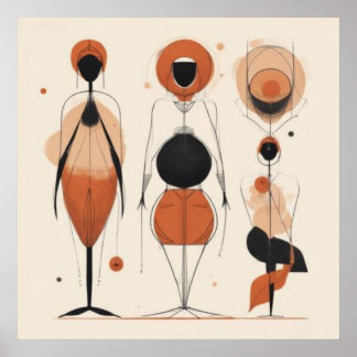 Geometrische vrouwen in beweging — Geometrische ri Poster