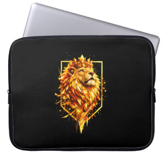 Geometrische Vuur Leeuwen Kroon Laptop Sleeve