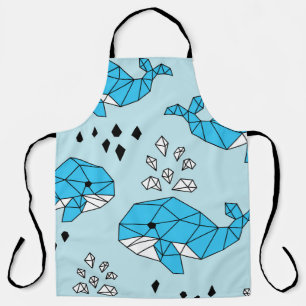 Geometrische walvis: Schattige naadloos patroon Schort