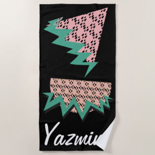 Geometrische watermeloenszomerglitter strandlaken