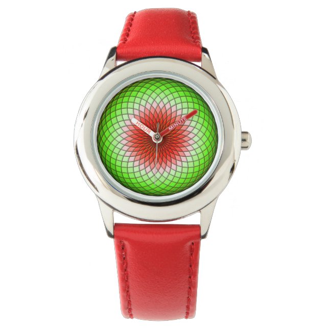Geometrische Watermelon Kinder Horloge (Voorkant)