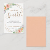 Geometrische Waterverf Bloemen Bruiloft Sparkler L Visitekaartje (Voorkant / Achterkant)