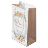 Geometrische Waterverf Bloemen Bruiloft Welkomstta Klein Cadeauzakje (Voorkant Gekanteld)