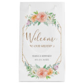 Geometrische Waterverf Bloemen Bruiloft Welkomstta Klein Cadeauzakje (Voorkant)