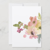 Geometrische Waterverf Floral Wedding Kaart (Achterkant)