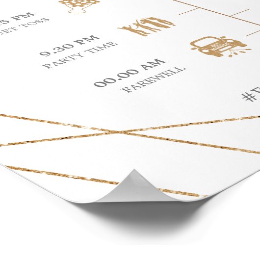 Geometrische Waterverf Flowers Weddenschap over ti Poster (Hoek)