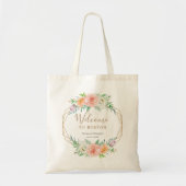 Geometrische Waterverf FloweWedding Welkom canvas Tote Bag (Voorkant)