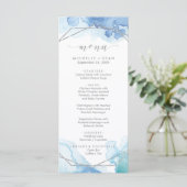 Geometrische Waterverf | Silver Dinner Menu Kaart (Staand voorkant)