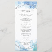 Geometrische Waterverf | Silver Dinner Menu Kaart (Voorkant)