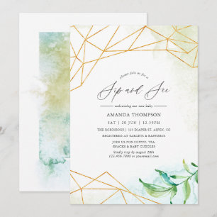 Geometrische waterverf Sip en zie Kaart