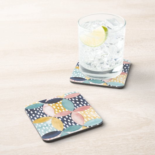 Geometrische waterverven drankjes onderzetter (Rechterzijde)