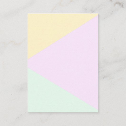 Geometrische weddenschap met geblindeerde pasta informatiekaartje (Achterkant)