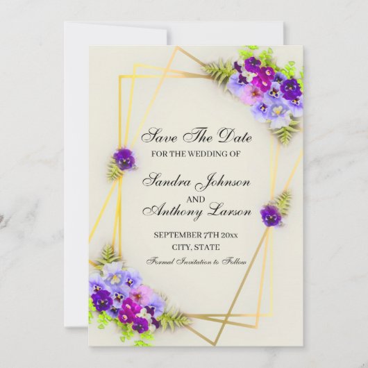 Geometrische weergave slaat de datum op save the date (Voorkant)
