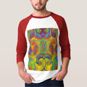 GEOMETRISCHE WERVELING KLEURRIJK KUNSTWERK ABSTRAC T-SHIRT
