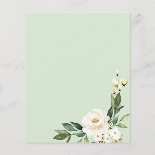 Geometrische witte Floral Budget Weddenschap (Achterkant)