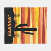 Geometrische woestijnzon fleece deken (Voorkant (Horizontaal))