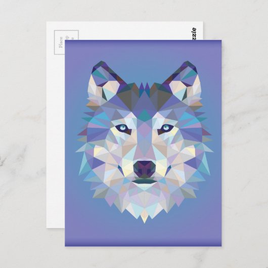 Geometrische wolf. briefkaart (Voorkant / Achterkant)