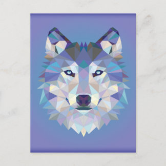 Geometrische wolf. briefkaart
