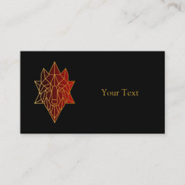 Geometrische wolf gouden lijn met gradiënt rood visitekaartje