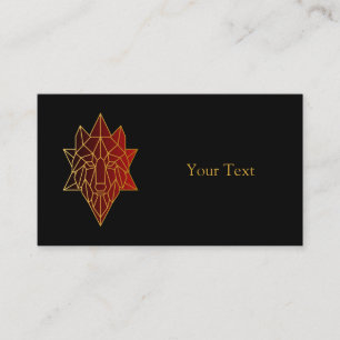 Geometrische wolf gouden lijn met gradiënt rood visitekaartje