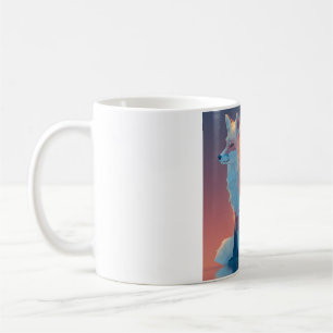 Geometrische wolf silhouet Moderne polygoon dier Koffiemok