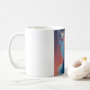 Geometrische wolf silhouet Moderne polygoon dier Koffiemok