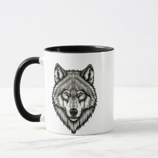 Geometrische wolfskunst keramische mok