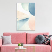 Geometrische zachte tonen - Abstracte pastelwand Canvas Afdruk (Insitu (Woonkamer))
